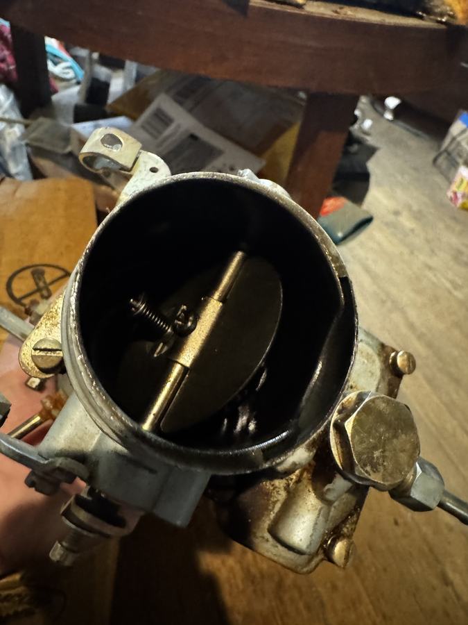 Secondary view of choke plate vacuum relief valve